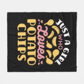 Gewoon een meisje dat van chips houdt fleece deken (Voorkant (Horizontaal))