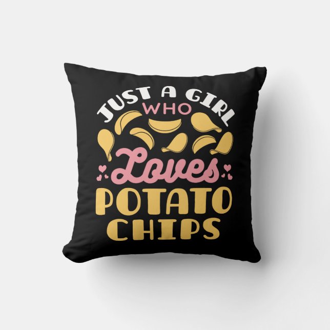 Gewoon een meisje dat van chips houdt kussen (Voorkant)