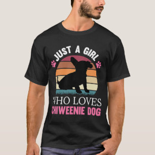 Gewoon een meisje dat van Chiweenie Dog Birthday h T-shirt