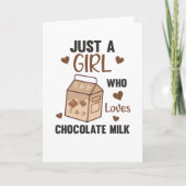 Gewoon een meisje dat van Chocolate Milk Kawaii ho Kaart (Voorkant)