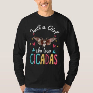Gewoon een meisje dat van Cicadas houdt, die Flora T-shirt