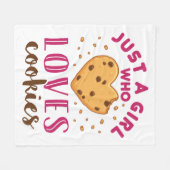 Gewoon een meisje dat van Cookies Cookie Lover hou Fleece Deken (Voorkant (Horizontaal))