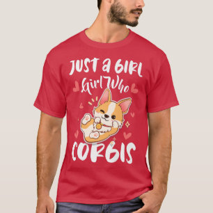 Gewoon een meisje dat van Corgis Cute Corgi969 hou T-shirt