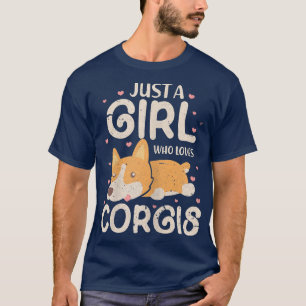 Gewoon een meisje dat van Corgis houdt Corgi-liefh T-shirt