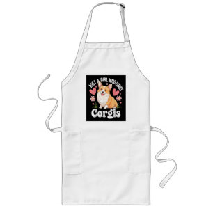 Gewoon een meisje dat van Corgis houdt Lang Schort
