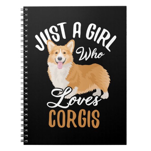 Gewoon een meisje dat van Corgis houdt Notitieboek (Voorkant)