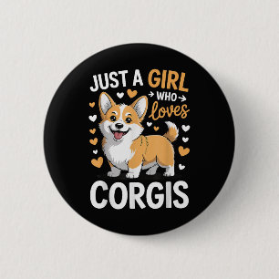 Gewoon Een Meisje Dat Van Corgis Houdt Ronde Button 5,7 Cm