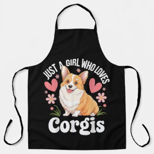 Gewoon een meisje dat van Corgis houdt Schort