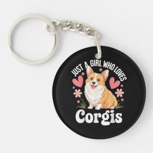 Gewoon een meisje dat van Corgis houdt Sleutelhanger