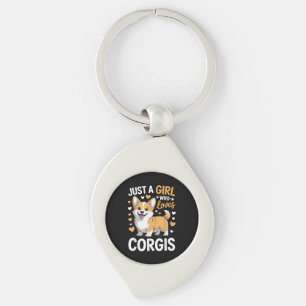 Gewoon een meisje dat van Corgis houdt Sleutelhanger