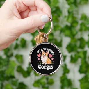 Gewoon een meisje dat van Corgis houdt Sleutelhanger
