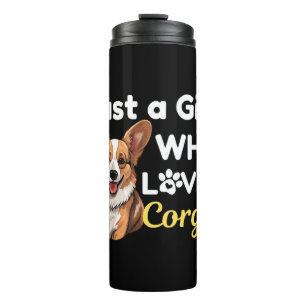 Gewoon een meisje dat van Corgis houdt Thermosbeker
