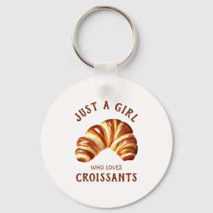 Gewoon een meisje dat van croissants houdt sleutelhanger