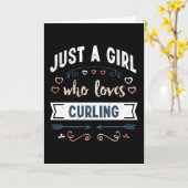 Gewoon een meisje dat van Curling grappige cadeaus Kaart (Gele Bloem)