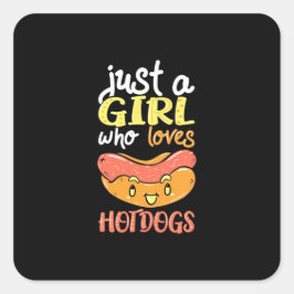 Gewoon een meisje dat van Dachshund Dog houdt Vierkante Sticker