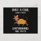 gewoon een meisje dat van dachshund houdt en tacos briefkaart (Voorkant)
