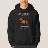 gewoon een meisje dat van dachshund houdt en tacos hoodie (Voorkant)