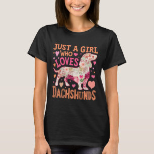 Gewoon een meisje dat van Dachshund houdt T-shirt