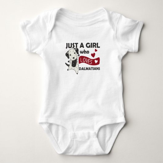 Gewoon een meisje dat van Dalmatian Kawaii Dog hou Romper (Voorkant)