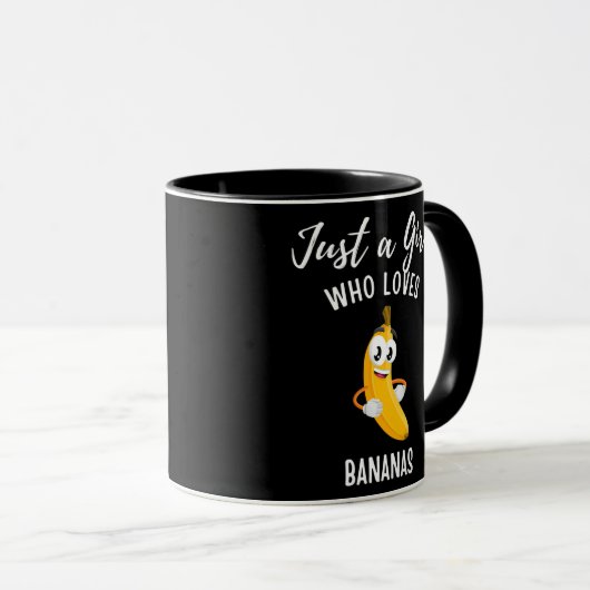 Gewoon een meisje dat van de bananenapparel banana mok (Voorkant rechts)