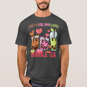 Gewoon een meisje dat van de bubbelthee houdt - Fu T-shirt