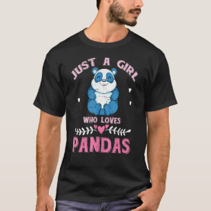 Gewoon een meisje dat van de dierentuin Pandas hou T-shirt