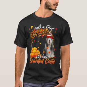Gewoon een meisje dat van de gekaarde Collie Dog T T-shirt