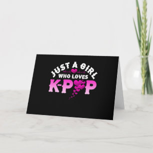 Gewoon een meisje dat van de K-Pop Vinger Heart KP Kaart