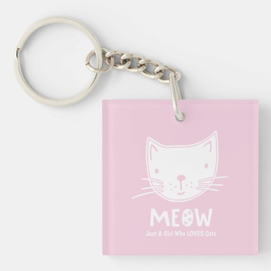 Gewoon een meisje dat van de kat houdt, de Sleutel Sleutelhanger (voorkant)