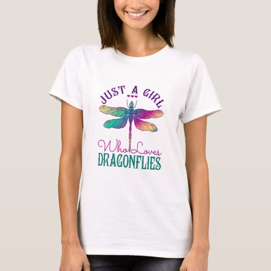 Gewoon een meisje dat van de libellen houdt t-shirt (Voorkant)