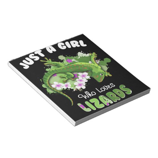 Gewoon een meisje dat van de Lizards Reptile Owner Notitieblok (Schuin)