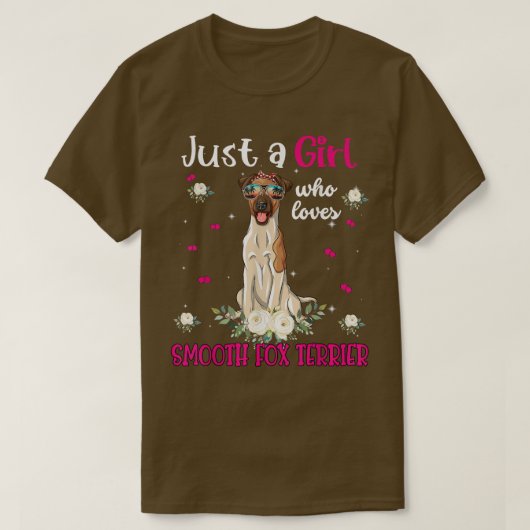 Gewoon een meisje dat van de mooie Fox Terrier Dog T-shirt (Design voorkant)