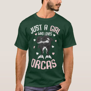 Gewoon een meisje dat van de Orcas walvis Kinder m T-shirt