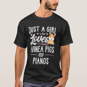 Gewoon een meisje dat van de parelhoenders en pian t-shirt