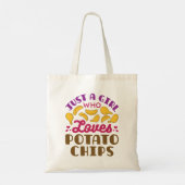 Gewoon een meisje dat van de potato Chips snack fo Tote Bag (Achterkant)