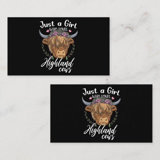 Gewoon een meisje dat van de Schotse Koeien houdt Visitekaartje (Voorkant / Achterkant)