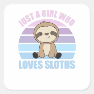 Gewoon een meisje dat van de Vintage van de luike  Vierkante Sticker