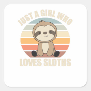 Gewoon een meisje dat van de Vintage van de luike  Vierkante Sticker