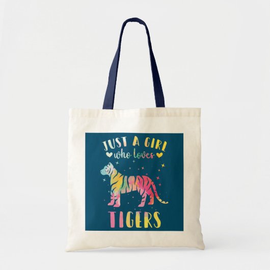 Gewoon een meisje dat van de Waterverf Tiger houdt Tote Bag (Voorkant)
