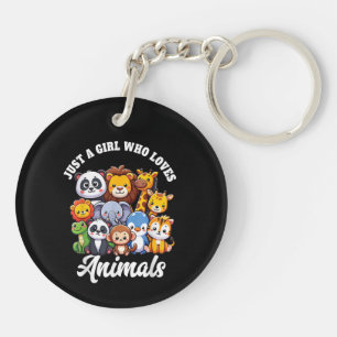 Gewoon een meisje dat van dieren houdt Wilde Mooie Sleutelhanger