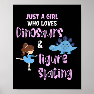 Gewoon Een Meisje Dat Van Dinosauriërs En Kunstsch Poster