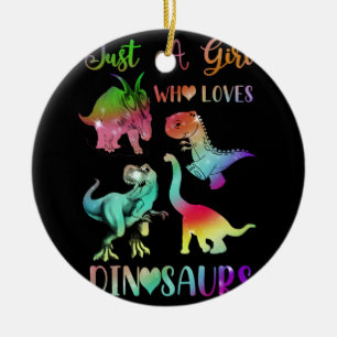 Gewoon een meisje dat van Dinosauriërs houdt Keramisch Ornament