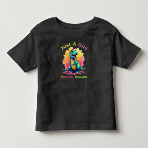 Gewoon een meisje dat van dinosauriërs houdt kinder shirts