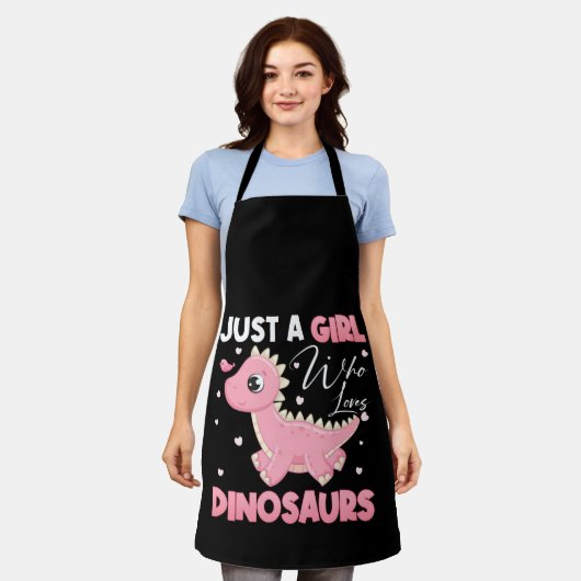 Gewoon een meisje dat van Dinosauriërs houdt Schort (Gedragen)