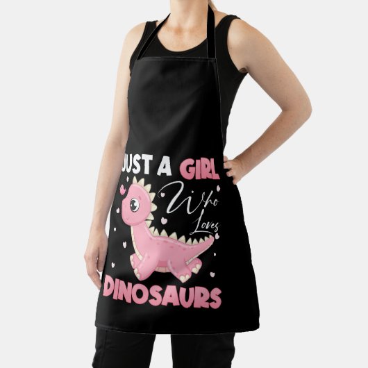 Gewoon een meisje dat van Dinosauriërs houdt Schort (Insitu)