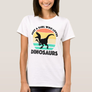Gewoon een meisje dat van dinosauriërs houdt t-shirt