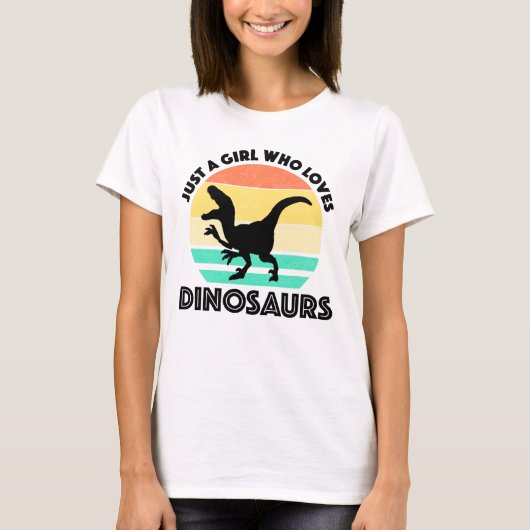Gewoon een meisje dat van dinosauriërs houdt t-shirt (Voorkant)