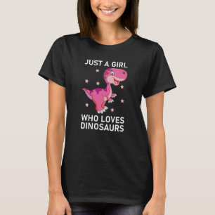 Gewoon een meisje dat van dinosauriërs houdt t-shirt