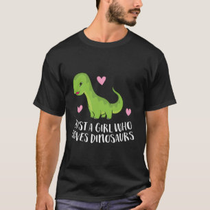 Gewoon een meisje dat van dinosaurussen houdt Scha T-shirt