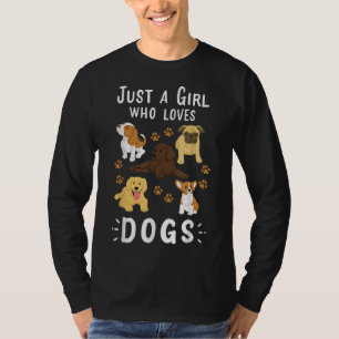 Gewoon een meisje dat van Dogs Hondenliefhebber Gi T-shirt